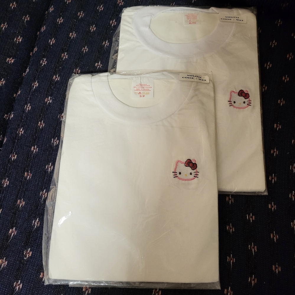 90s Vintage Hello Kitty Shirts New In Packing Plastic Made In Canada